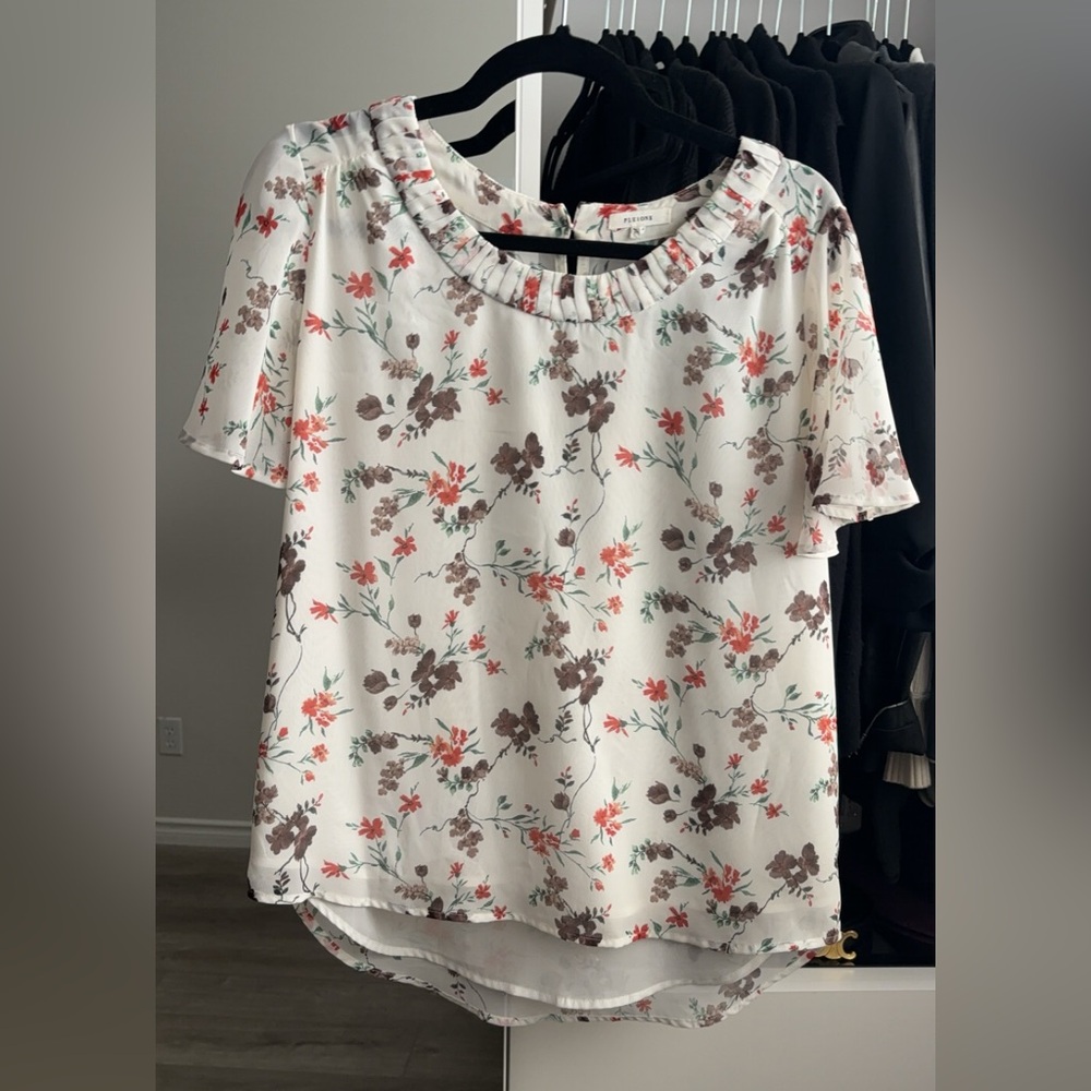 Pleione Sheer/Lined Blouse